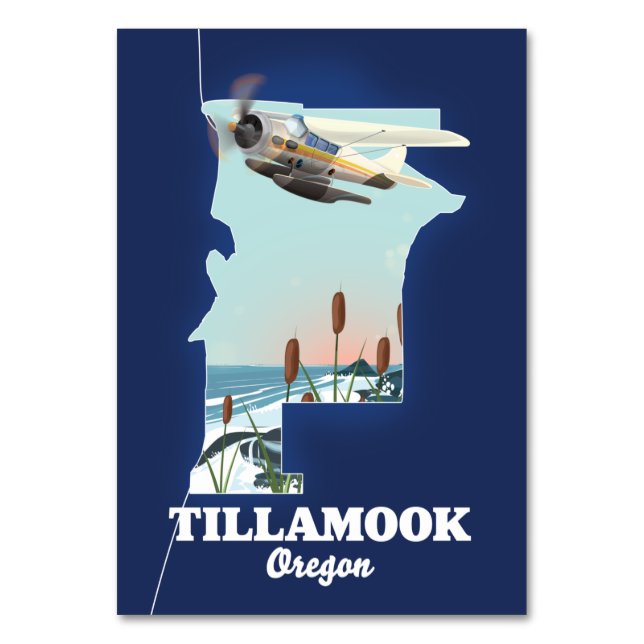 Tillamook Oregon Travel map Table Number (Front)