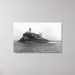 Tillamook Rock, dominated by its Lighthouse Canvas Print