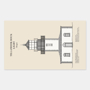 Tillamook Rock Lighthouse - Oregon - SBD Rectangular Sticker