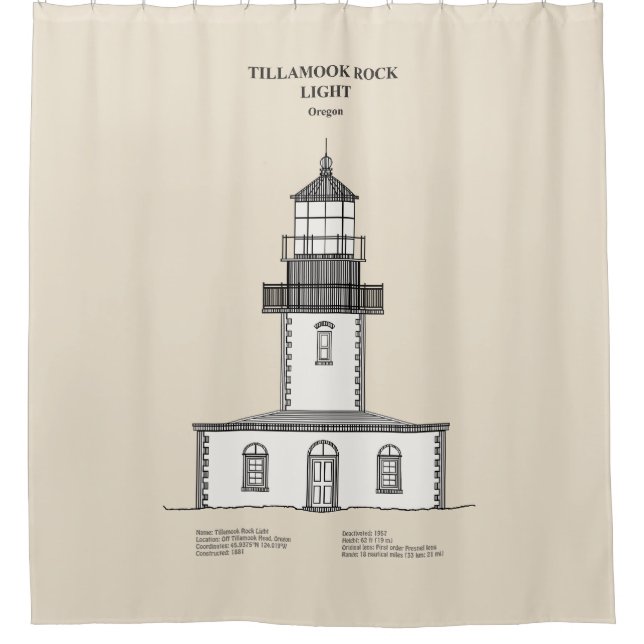 Tillamook Rock Lighthouse - Oregon - SBD Shower Curtain (Front)