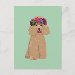Tilly The Flowery Crown Cute Toy Poodle Puppy Dog Postcard