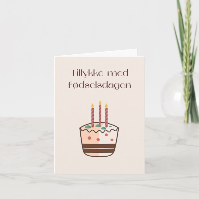Tillykke med fødselsdagen, Danish happy birthday  Card (Front)