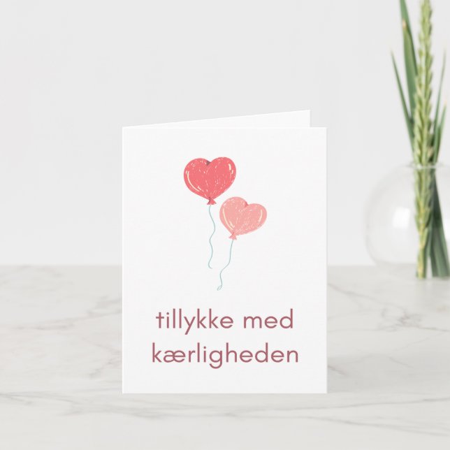 Tillykke med kærligheden, Danish wedding  Card (Front)