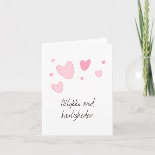Tillykke med kærligheden, Danish wedding  Card (Front)