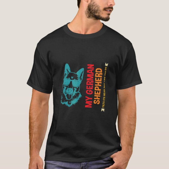 Tilt Head Dog  German Shepherd Mum 1 T-Shirt (Front)