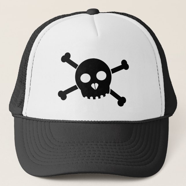 Tilted Black Deth's Head Hat (Front)