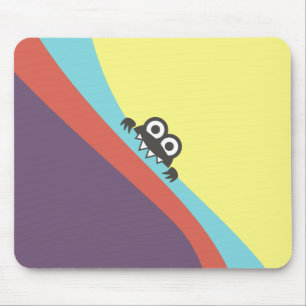 Tilted Colourful Fun Candy Biting Cartoon Bug Mouse Mat