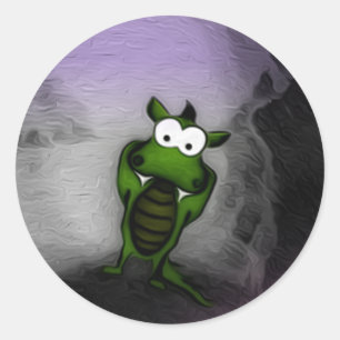 Tilted Dragon Classic Round Sticker