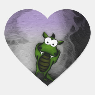 Tilted Dragon Heart Sticker