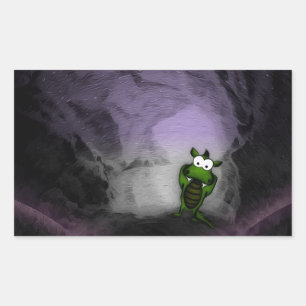 Tilted Dragon Rectangular Sticker