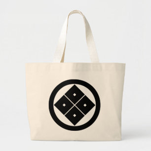 Tilted four-square-eyes in a circle large tote bag