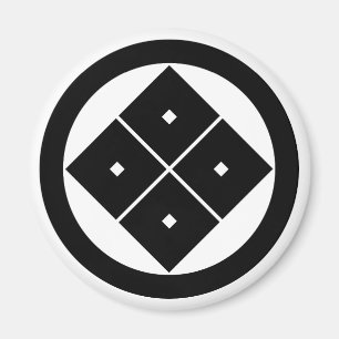 Tilted four-square-eyes in a circle magnet