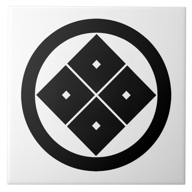 Tilted four-square-eyes in a circle tile (Front)