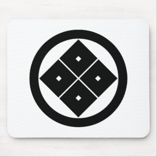 Tilted four-square-eyes in circle mouse mat