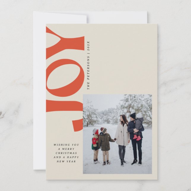 Tilted Joy Holiday Card (Front)