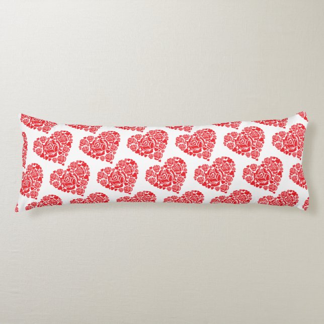 Tilted Red heart body pillow (Front)