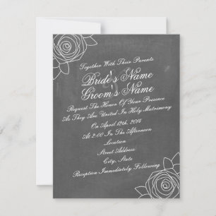 Tilted Roses Chalk Inspired Wedding Invite