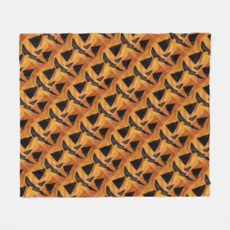 Tilted Smiling Jack-O-Lanterns Fleece Blanket