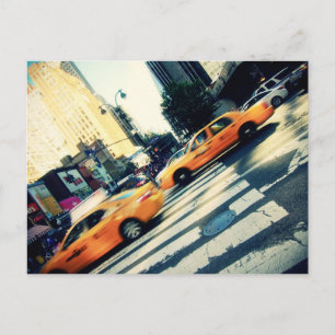 Tilted Taxis NYC Postcard