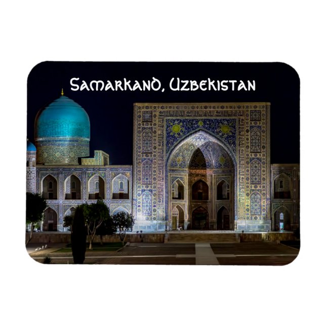 Tilya-Kori Madrasah in Registan square - Samarkand Magnet (Horizontal)