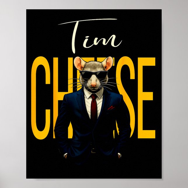 Tim Cheese - Funny Secret Agent Mouse Brainrot Kid Poster (Front)
