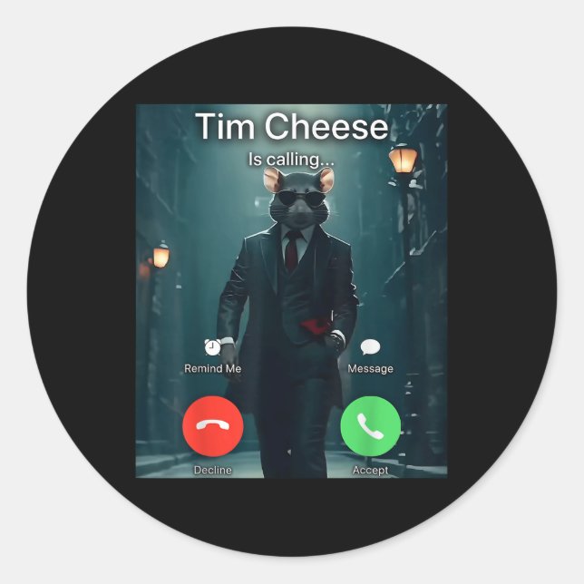 Tim Cheese Meme  Classic Round Sticker (Front)