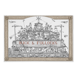 Tim Hunkin's cartoon share certificate Poster