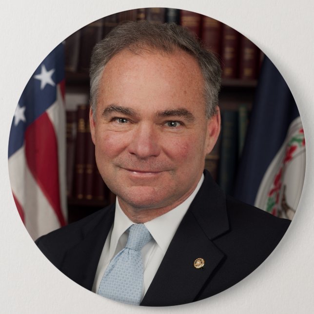 Tim Kaine HUGE Button/Pin 6 Cm Round Badge (Front)