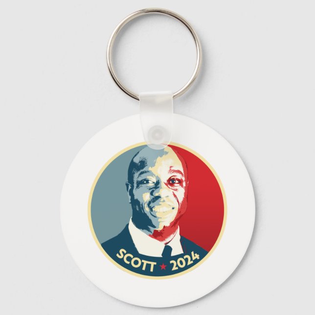 TIM SCOTT 2024 Election Button Key Ring (Front)