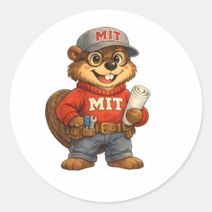 Tim the Beaver – Ghibli‑Inspired Mascot Classic Round Sticker