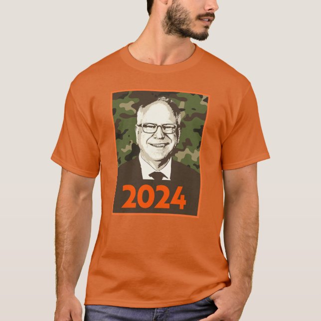 Tim Walz 2024 Hope in Camouflage T-Shirt (Front)