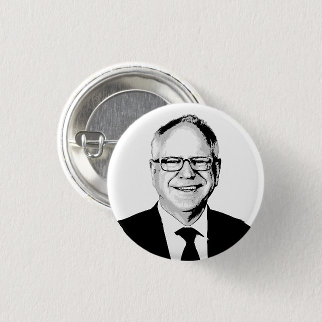 Tim Walz 3 Cm Round Badge (Front & Back)
