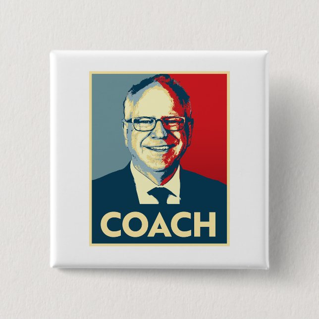 Tim Walz COACH 15 Cm Square Badge (Front)