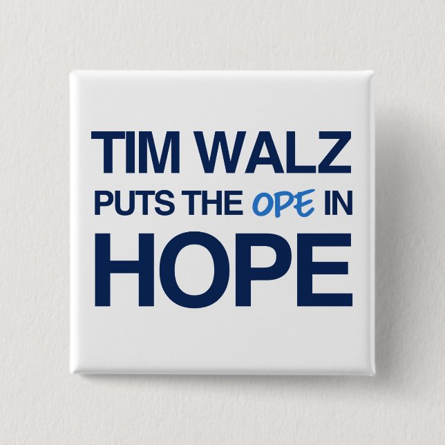Tim Walz Fan Club 15 Cm Square Badge (Front)