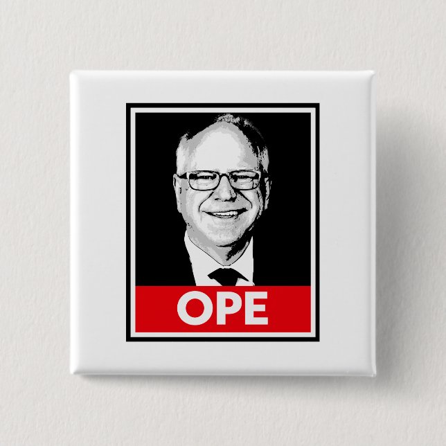 Tim Walz OPE 15 Cm Square Badge (Front)