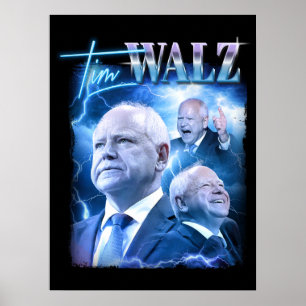 Tim Walz Retro 90s Style Poster