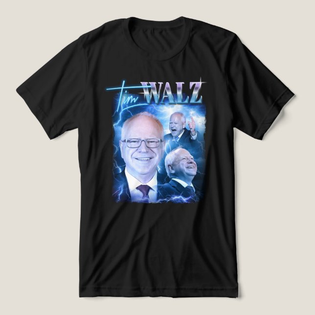 Tim Walz Retro 90s Tri-Blend Shirt (Design Front)