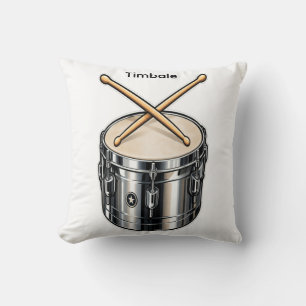 Timbale Drum & Crossed Sticks Percussion Music Cushion