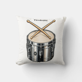 Timbale Drum & Crossed Sticks Percussion Music Cushion