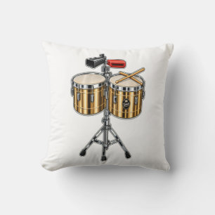 Timbale Drum & Crossed Sticks Percussion Music Sti Cushion