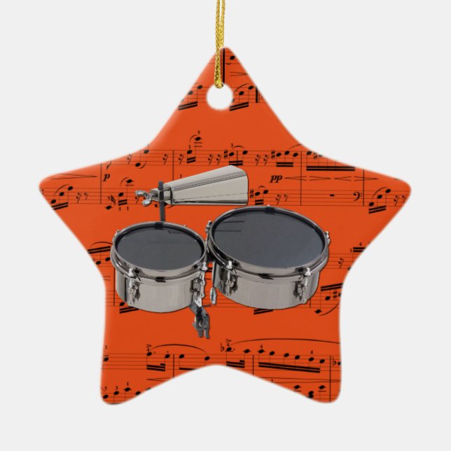 Timbales - Pick your colour Ceramic Tree Decoration (Front)