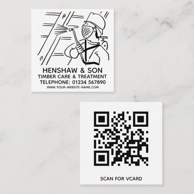 Timber Care & Timber Treatment Square Business Card (Front/Back)