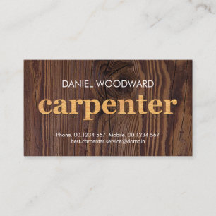 Timber Grain Carpenter Signage Woodwork Carpentry  Business Card