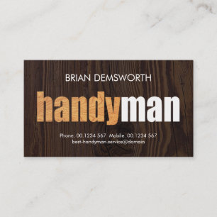 Timber Grain Handyman Signage Woodwork Carpentry Business Card