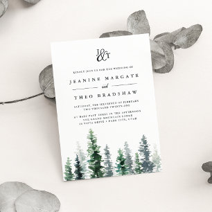 Timber Grove   Monogram Wedding Invitation