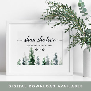 Timber Grove Wedding Hashtag Sign