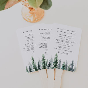 Timber Grove Wedding Program Hand Fan