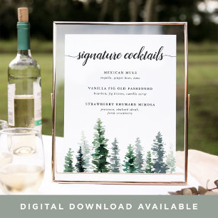 Timber Grove Wedding Signature Cocktail Menu Sign