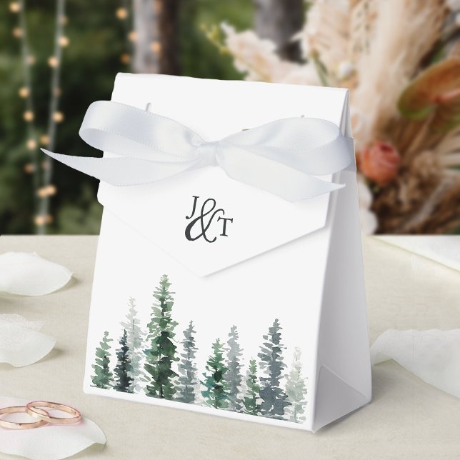 Timber Grove Winter Wedding Monogram Favour Box (Creator Uploaded)