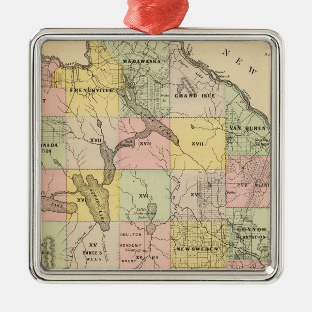 Timber lands 5 Map Atlas Metal Tree Decoration (Front)